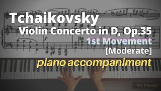 Tchaikovsky  Violin Concerto in D Op35 1st Mov Piano Accompaniment Moderate [upl. by Behre]