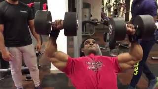 rajendran mani MR WORLD WBPF incline dumbbell chest press total 100kg with 61 reps [upl. by Eustis904]