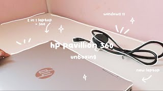 unboxing my new laptop  hp pavilion x360 silver  setup aesthetic ☁️ [upl. by Richman875]