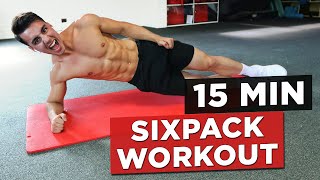 15 MIN SIXPACK WORKOUT NO EQUIPMENT BODYWEIGHT WORKOUT [upl. by Sarad646]