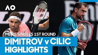 Grigor Dimitrov vs Marin Cilic match highlights 1R  Australian Open 2021 [upl. by Dasya]