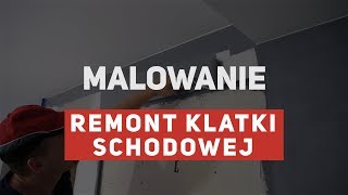 Malowanie klatki schodowej  sufit ściany zabudowy [upl. by Macy]