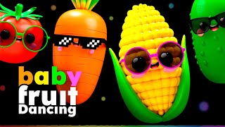 VEGETABLES Dancing in the SUMMER 🍎🍊🍋‍🍏🍇 Baby Fruit Dancing  Sensory Video [upl. by Sida]