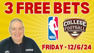 Friday 3 Free Betting Picks amp Predictions  12624 l Craigs Picks amp Parlays l freebets [upl. by Akineg574]