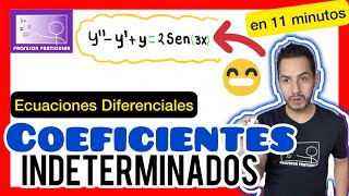 ✅​Ecuaciones diferenciales con COEFICIENTES INDETERMINADOS 𝘼𝙥𝙧𝙚𝙣𝙙𝙚 𝙚𝙣 11 𝙢𝙞𝙣𝙪𝙩𝙤𝙨 😎​🫵​💯​ [upl. by Asyal852]