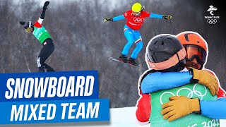 Snowboard  Mixed Team Snowboard Cross  Full Replay  Beijing2022 [upl. by Kelley]