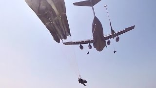 82nd Airborne Division Paratroopers Mass Tac Jump [upl. by Farris]