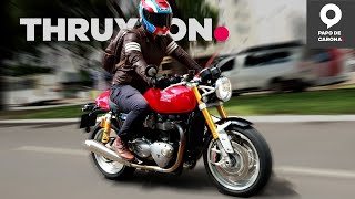 TRIUMPH THRUXTON 1200R REVIEW [upl. by Aehcim]