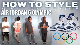 How To Style Air Jordan 6 Olympic  10 EASY Outfit Ideas [upl. by Cristian]