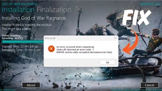 How to Fix unarcdll Error Code 1 in God of War Ragnarök  Ragnarök Dodi Repack Installation Error [upl. by Notxed]