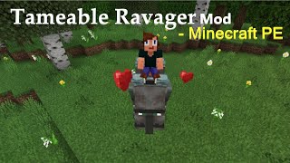 Tameable Ravager addon Minecraft Pocket Edition [upl. by Riddle]