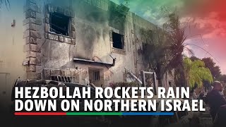 Dozens of Hezbollah rockets rain down on northern Israel three wounded  ABSCBN News [upl. by Stoops]