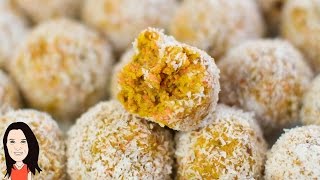 Carrot Cake Energy Balls  Easy Vegan Recipe [upl. by Ardnekan]