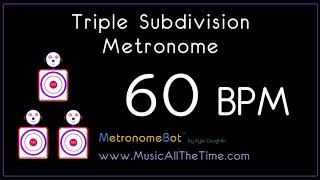 Triple subdivision metronome at 60 BPM MetronomeBot [upl. by Arjun]