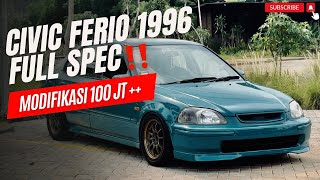 CIVIC TUA GAYANYA SEHEDON CIVIC TURBO😧⁉️ HONDA CIVIC FERIO 1996 FULL MODIFIKASI  BIKS GARAGE [upl. by Joachim]