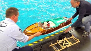 EXTREME BIG amp DETAILED HANDMADE MAHOGANY POWER RC YACHT 18KG I RC MODELYACHT RIVA VII I SOUNDLIGHT [upl. by Aihsekram]