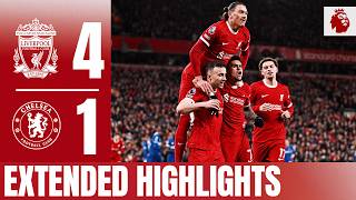 Jota Bradley Szoboszlai amp Diaz goals  Liverpool 41 Chelsea  Extended Highlights [upl. by Bigg984]