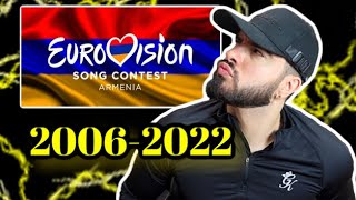 🇦🇲 ALL Armenia Eurovision Songs 20062022 REACTION [upl. by Arrak934]