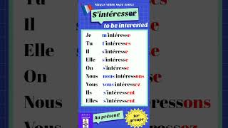 Conjugaison du verbe Sintéresser to be interestedau présentSintéresser in presentfrenchshorts [upl. by Twelve]