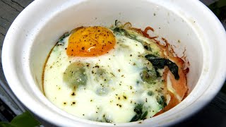 Baked Eggs And Ham Keto Friendly Snack [upl. by Hctud]