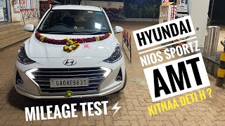 HYUNDAI NIOS Sports Automatic AMT mileage Video [upl. by Andromede]