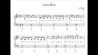 러브 다이브 악보 계이름 love dive 피아노 악보 쉬운버전 [upl. by Dene]