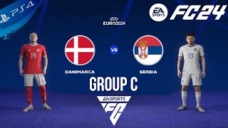 EA SPORTS FC 24  Danimarca vs Serbia  UEFA EURO 2024 group C FULL MATCH⚽ [upl. by Pastelki]