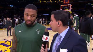 Damian Lillard talks Bucks Debut Postgame Interview [upl. by Apostles594]