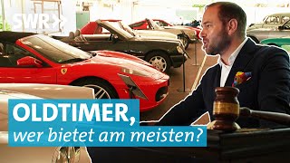 OldtimerVersteigerung VW Käfer Mercedes Ferrari und Sammlerstücke werden versteigert [upl. by Kawasaki]