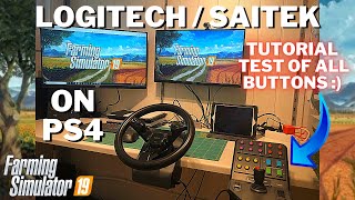 TEST  LogitechSaitek Sidepanel  Testing All Buttons  Farming Simulator 19  PS4 [upl. by Ahsilif16]