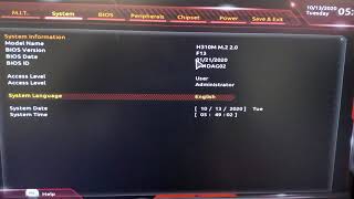 Actualización de Bios para tarjeta madre Gigabyte H310M M2 20 [upl. by Madra]