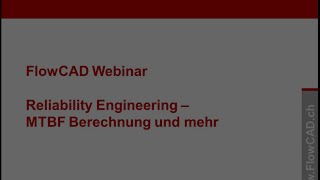 CARE software Reliability Engineering Seminar in German language by FlowCad [upl. by Eelyk]