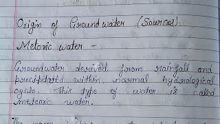 OriginSources of groundwaterBSc Geology study with Babita [upl. by Rutherford]