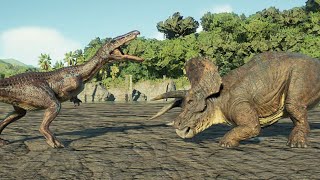 Triceratops Vs Baryonyx  Jurassic World Evolution 2 [upl. by Suoivatnom2]