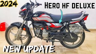 Hero Hf deluxe new 2024 model new update OBD2 E20 Price mileage details review hfdeluxe newbike [upl. by Schlenger]