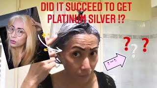 COLORING MY HAIR TO GET PLATINUM SILVER HAIR DID I SUCCEED  IGORA Royal [upl. by Iur598]