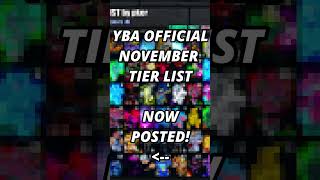 YBA NEW OFFICIAL YBA NOVEMBER SKIN TRADING TIER LIST OUT NOW ybatrading roblox shorts [upl. by Osnofla591]