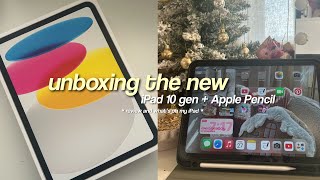 unboxing the new ipad 10 gen  apple pencil review and mini tour [upl. by Nosduh591]