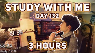 🔴LIVE 3 HOUR  Day 132  study with me Pomodoro  No music RainThunderstorm sounds [upl. by Aileon522]