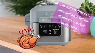 DONT Roast a whole chicken Till you SEE it steamed air fried in a NINJA SPEEDI RAPID COOKER 45MINS [upl. by Loyce736]