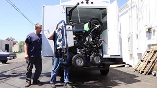 Hoist lifts 450 lb hydrojet machine into truck [upl. by Justino832]