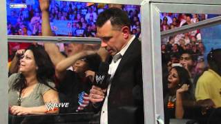 Raw The Rock birthday bashes Michael Cole [upl. by Ilarin74]