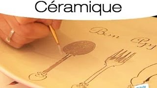 Peinture sur céramique  Comment décorer une assiette [upl. by Ystap]