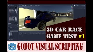 Godot visual scripting 3d car race game test 1 [upl. by Atiuqehc]