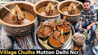 The Most UNIQUE Village Chulha Mutton in Delhi Ncr prepared in a Farm with Organic Ingredients [upl. by Lalad]