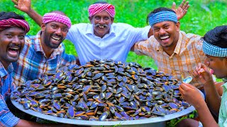 50 KG MUSSELS  River Mussels Fry Recipe Cooking amp Eating In Village  Rare Healthy Recipe [upl. by Vareck397]