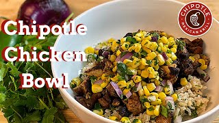 Chipotle Bowl Cooked at Home w Brown Rice Black Beans and Corn Salsa Recipes [upl. by Adair548]