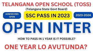 TOSS Open Inter Admission 2023 How to Pass Inter in 1 Year SSC Students Guide Open Inter Details i [upl. by Ahsaetan]