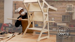 Folding stair case Idea  woodcrafts  woodworking [upl. by Aihsekyw]