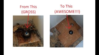 How To Fix Rotten Subfloor Under Toilet and Raise The Toilet Flange [upl. by Becka331]